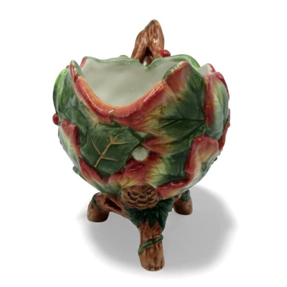 FITZ and FLOYD Christmas Lodge Pitcher Creamer With Pinecone and Leaf Design - Picture 5 of 13